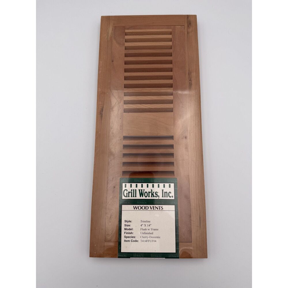 Grill Works Wood Vents 4"x14" Cherry Unfinished New-A1
